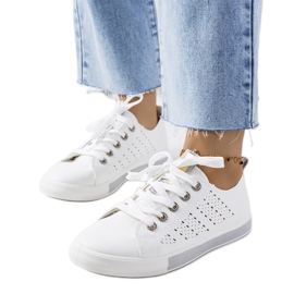 Biało szare tenisówki damskie Impi białe