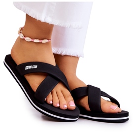 Piankowe Damskie Klapki Big Star JJ274A338 Czarne