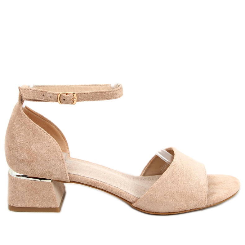 Sandałki na obcasie Ursula Khaki beżowy