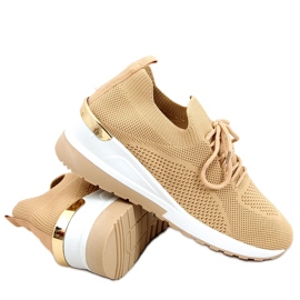 Buty sportowe skarpetkowe Faggio Khaki beżowy