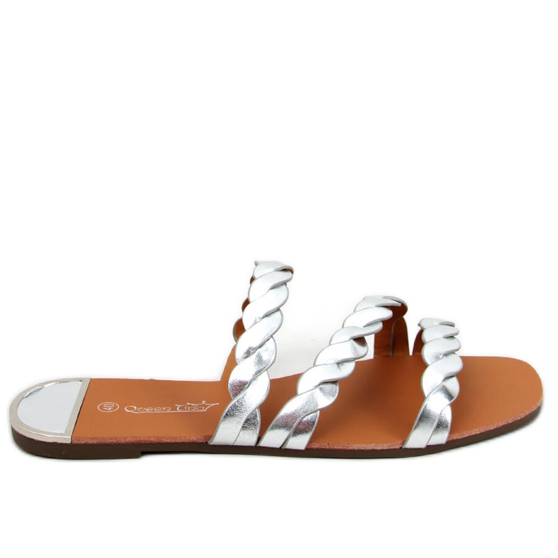 Klapki damskie Clover Silvery srebrny