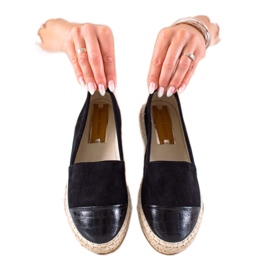 DK Czarne Espadryle Na Platformie