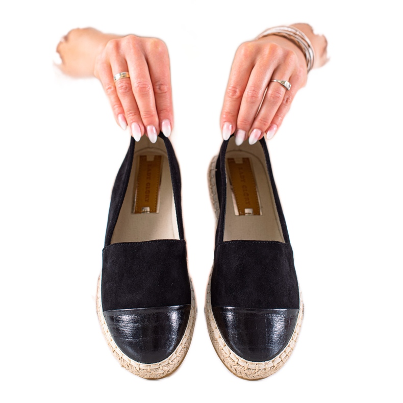 DK Czarne Espadryle Na Platformie
