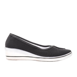 Czarne tenisówki na koturnie Denison