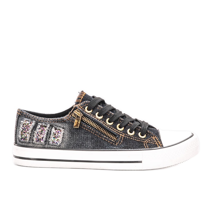 Czarne jeansowe trampki Nikula