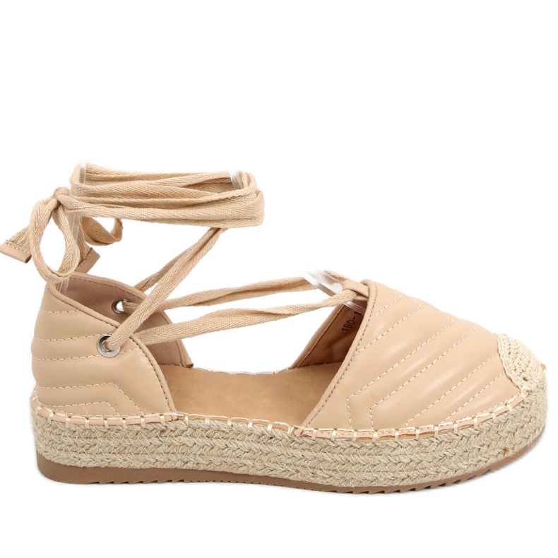 Espadryle wiązane na kostkę Freesia Beige beżowy
