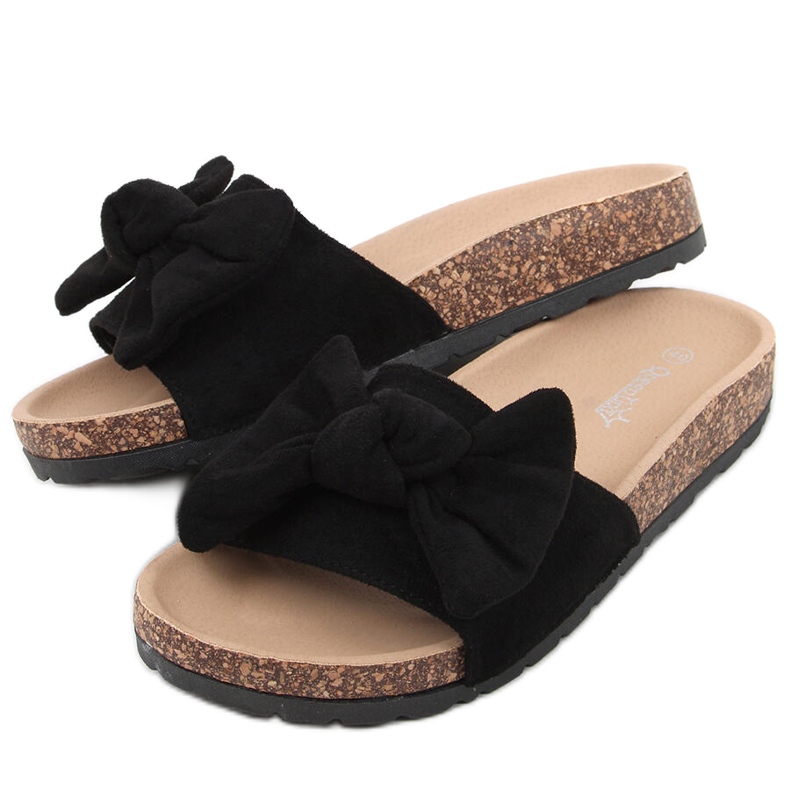 Klapki korkowe Kiara Black czarne