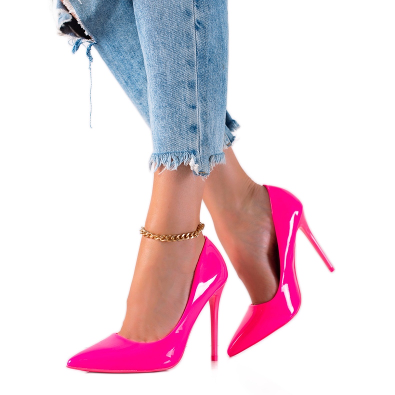 Small Swan Lakierowane Szpilki różowe