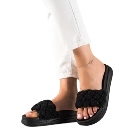 Seastar Czarne klapki z kryształkami