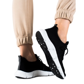 SHELOVET Czarne Sportowe Sneakersy