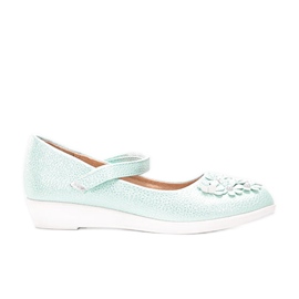 BM Zielone błyszczące balerinki dziecięce Alaja