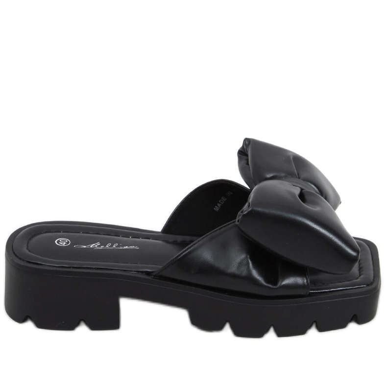 Klapki na wysokiej podeszwie Keesha Black czarne