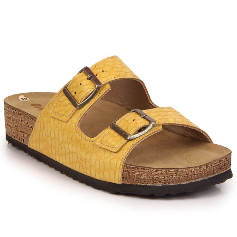 Klapki z klamrami Inblu W ARC15 żółte