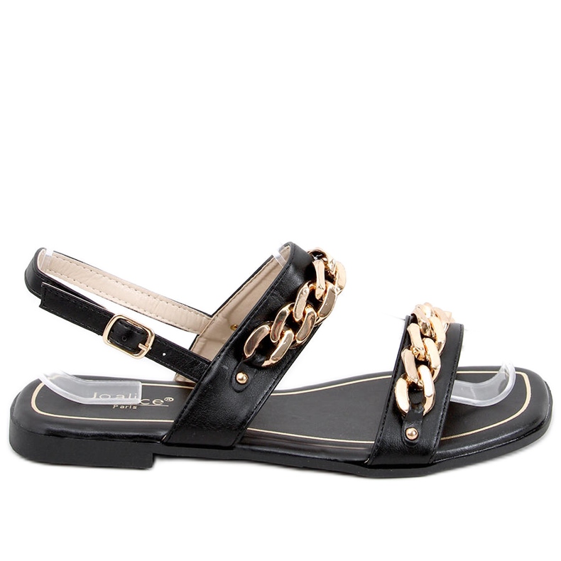 Sandałki z łańcuchami India Black czarne