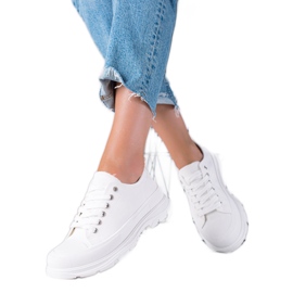 SHELOVET Białe Trampki Na Platformie