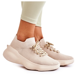 Wsuwane Buty Sportowe Damskie Jasnobeżowe Dalmiro beżowy