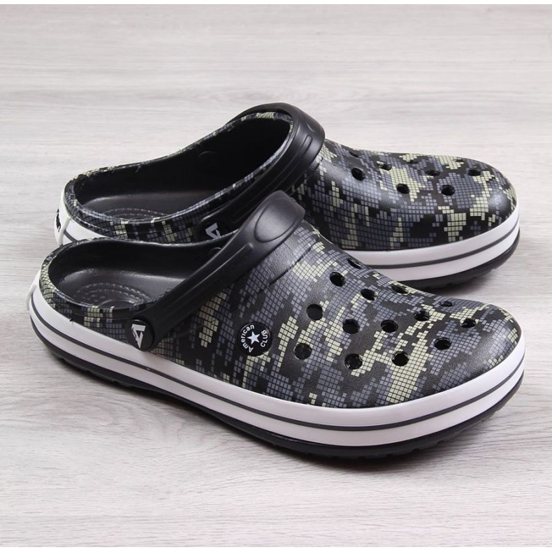 Klapki American Club Jr AM578A czarne moro