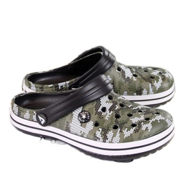 Klapki piankowe American Club W AM445B khaki czarne