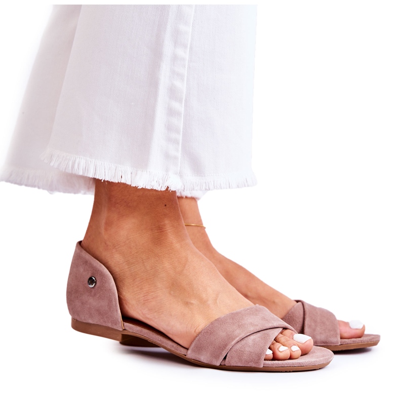 Zamszowe Sandały Maciejka 03615-02 Brązowe