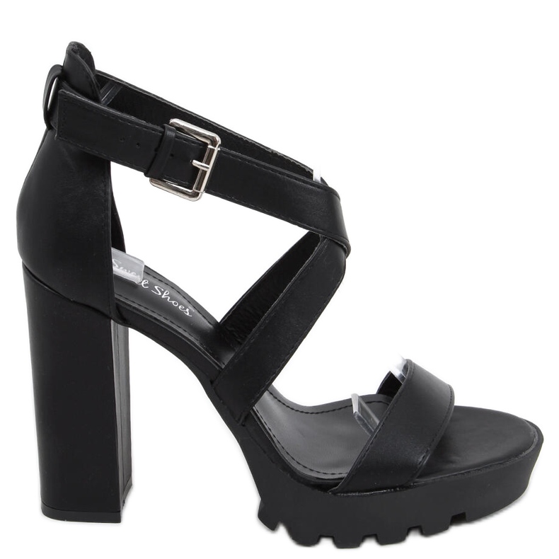 Sandałki na platformie Spencer Black czarne