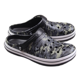 Klapki męskie kroksy czarne moro American Club