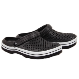 Klapki męskie piankowe ażurowe czarne NEWS