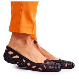 PH1 Damskie Gumowe Baleriny Czarne Indila