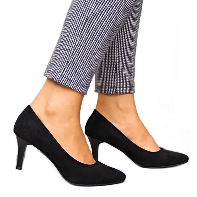 Czółenka zamszowe czarne W Sergio Leone