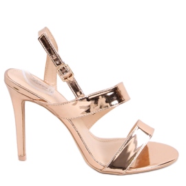 Sandałki na szpilce Amanda Champagne różowe
