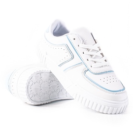 SHELOVET Białe Sneakersy niebieskie