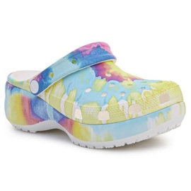 Klapki Crocs Classic Platform Tie Dye Graphic Clog Wedge W 207151-94S niebieskie
