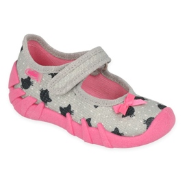 Befado obuwie dziecięce speedy  109N247 czarne różowe szare