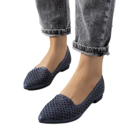 Granatowe mokasyny ażurowe Jarrett niebieskie