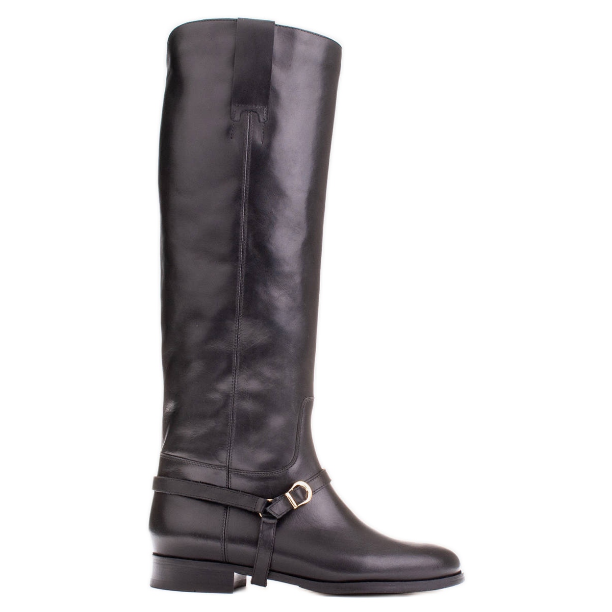 Marco Shoes Kozaki oficerki z paseczkiem przy kostce czarne ButyModne.pl