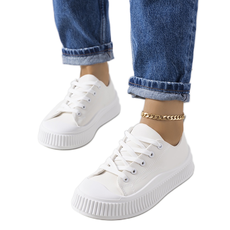 Beżowe trampki na platformie Zargan beżowy