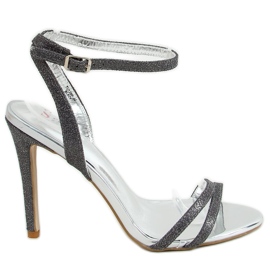 Sandałki na szpilce Tessa Black czarne