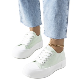 Zielone trampki na platformie Louisal