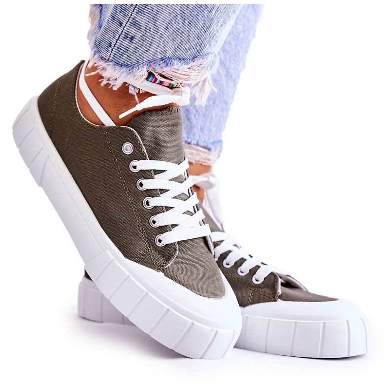 PS1 Damskie Trampki Na Platformie Khaki Comes zielone