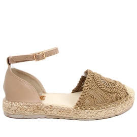 Espadryle ażurowe Jasmine Khaki beżowy