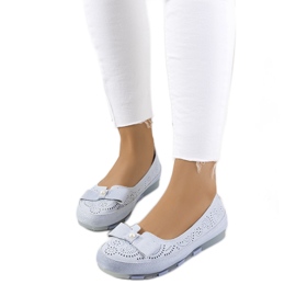 Niebieskie skórzane mokasyny Catania