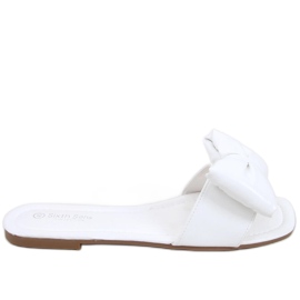 Klapki z kokardą Mili White białe