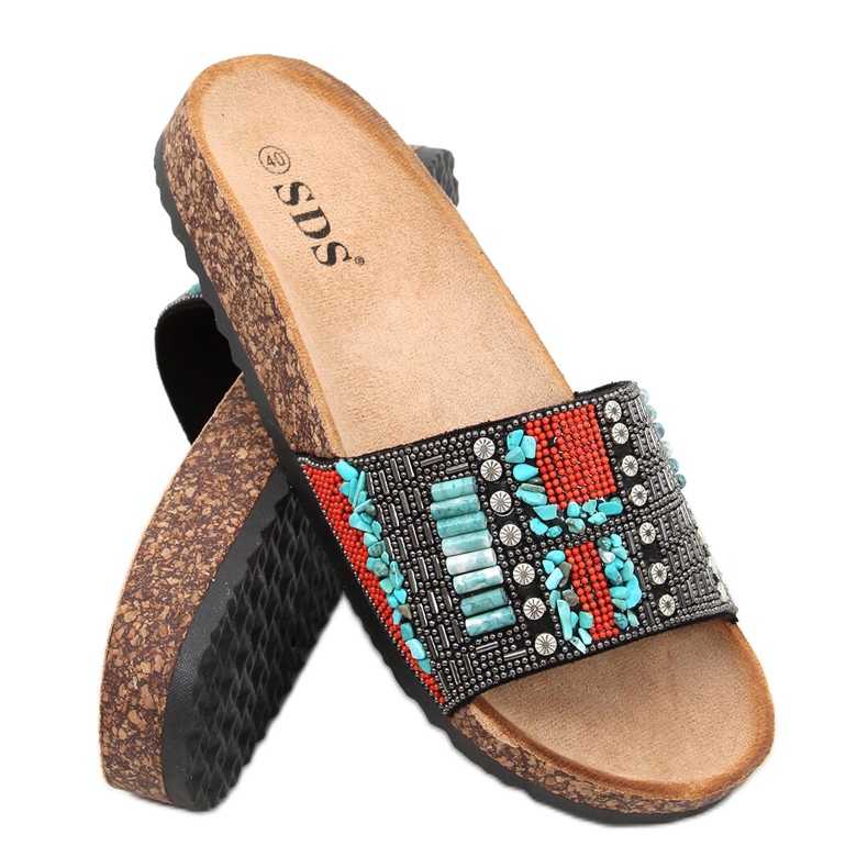 Klapki korkowe Taida Black czarne