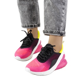 PA1 Czarne sneakersy sportowe Glaner różowe