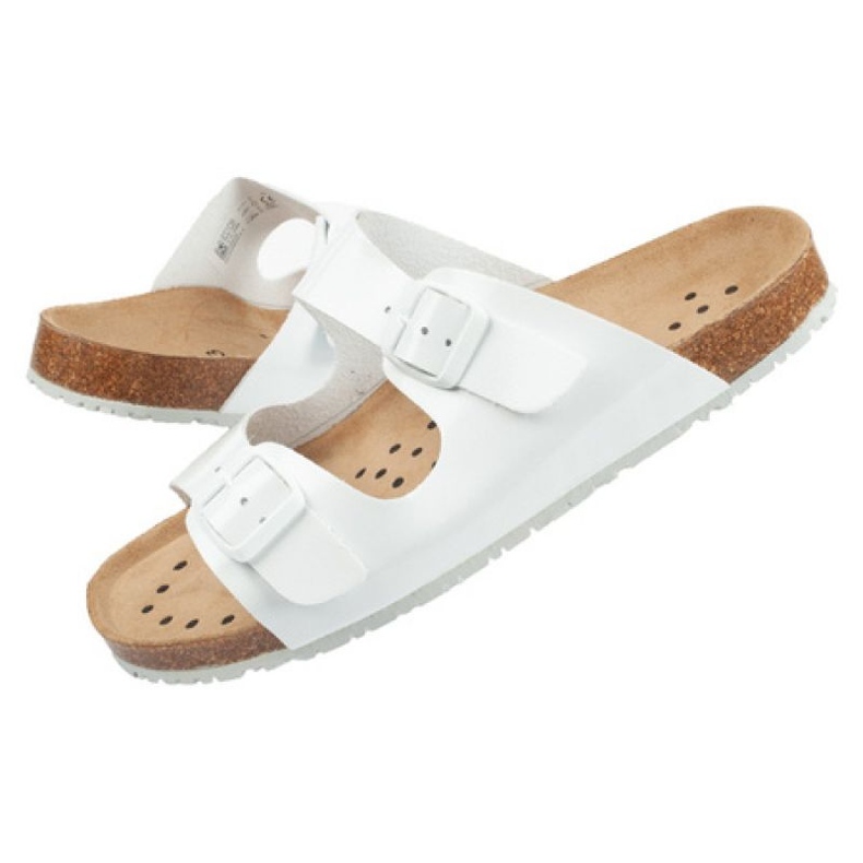 Klapki Abeba Sandals White 8087 białe