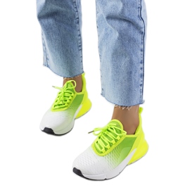 Zielone sneakersy sportowe Glaner białe