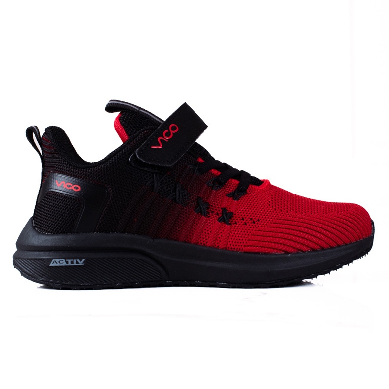Buty sportowe dziecięce Vico lekkie czarno czerwone czarne