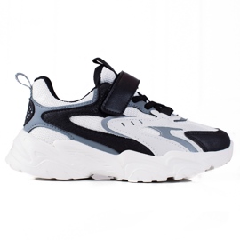 Sneakersy dziecięce Shelovet na grubej podeszwie czarno białe czarne szare