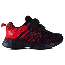 Sneakersy chłopięce Shelovet materiałowe czerwono czarne czerwone