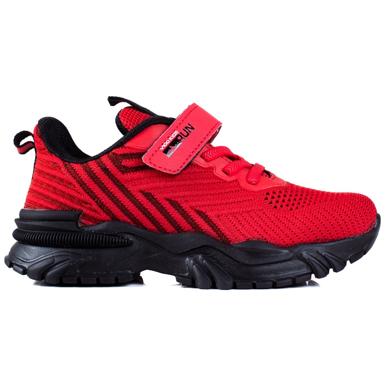 Sneakersy chłopięce Vico czerwone z czarną podeszwą