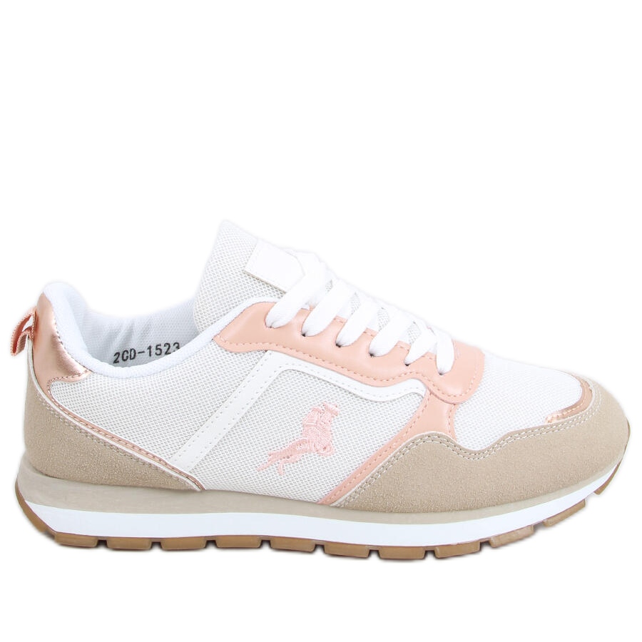 Buty sportowe damskie Furlo Pink beżowy białe różowe